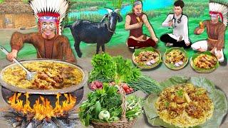 Adivasi Herbal Mutton Biryani Cooking in Jungle Street Food Hindi Kahaniya Hindi Moral Stories