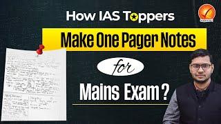 How IAS Toppers make one pager Notes for Mains Exam? | Vajiram and Ravi