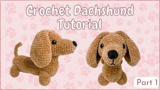 Crochet Dachshund/ Wiener Dog - Tutorial Part 1 (Head & Ears) | Free Amigurumi Animal Pattern