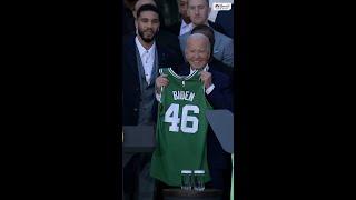 #shorts Jayson Tatum presents President Biden with Custom Celtics jersey | Celtics White House visit