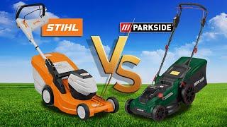 STIHL versus Parkside Akku-Rasenmäher ( RMA 448 PV versus PRMA 40-Li C1)