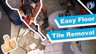 How to remove floor tile in a bathroom | bathroom remodel