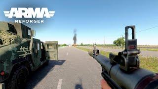 Russian Tanks vs Ukrainian Humvees: Convoy Ambush in Arma Reforger!