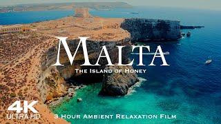 [4K] MALTA 2025  Drone Aerial, The Island of Honey | 3 Hour Ambient Relaxation Film of Valletta