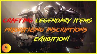 ANTHEM: Crafting 10 Legendary Items Prioritizing Inscriptions Exhibition!