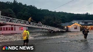 Video captures flooding and submerged cars across the Northeast