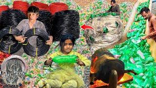 How Millions Waste Plastic Bottles Convert into Electrical Wire Through Recycling Factory Process