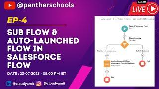 EP4 - Sub Flow & Auto-Launched Flow in Salesforce @sfdcpanther || #pantherschools #salesforce