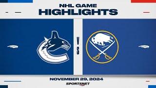 NHL Highlights | Canucks vs. Sabres - November 29, 2024