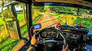 ASMR  POV Truck Driving Scania R500 | Netherlands Very Narrow Cities | 4k HD |