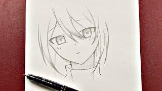 Easy anime drawing | how to draw cute anime girl easy