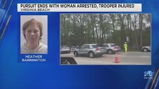 Chesapeake woman arrested after police pursuit involving trooper crash