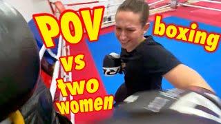 POV boxing female sparring drill