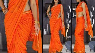 How To Drape Saree In Different Style | Saree Draping Like Bollywood Actress