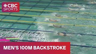 MEET RECORD in men's 100m backstroke final | Speedo Canadian Open | #CBCSports