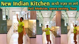 Indian Fully Modular kitchen Tour| Budget friendly, space saving ideas, Small Home with Big kitchen