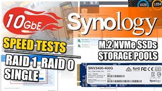 Synology M.2 NVMe Storage Pool 10GbE Speed Tests - RAID 0, RAID 1 & SINGLE