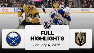 NHL Highlights | Sabres vs. Golden Knights - January 4, 2025