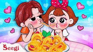 ASMR MUKBANG! Love at First Slurp: A Sweet Spaghetti Challenge - Seegi Channel