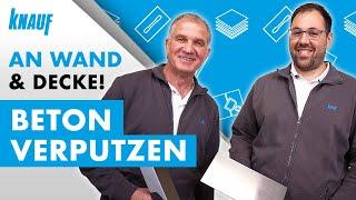 Beton verputzen an Wand und Decke | So geht Spachteln