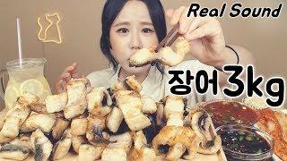 [Sub]/Real Sound/오동통 장어구이 3kg 쌓아놓고 흡입 Mukbang eating show