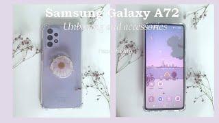 Samsung galaxy a72 unboxing and accessories | New android phone awesome violet