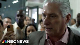 Cuban President Miguel Díaz-Canel addresses shortage protests