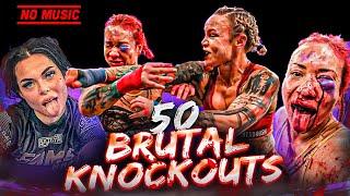 Top 50 Most Brutal Women's Knockouts | MMA, Kickboxing, Boxing