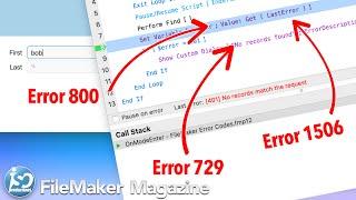 FileMaker Error Codes - How to use them