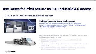 Secure access management for operational technology (OT) - use cases.
