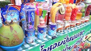 Fresh fruit smoothie juice | Street Food Thailand | healthy smoothie | Street Food Films