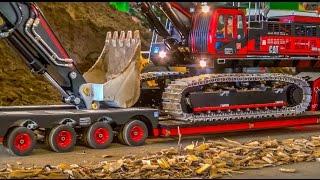 RC Truck Excavator transport! Stunning R/C ACTION!