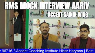 RMS Mock Interview Aariv | RMS Interview Questions & Answers | Military School Interview