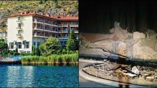 A strong explosion leveled a hotel in Kastoria