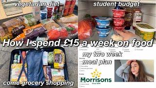 HOW I SPEND ONLY £15 A WEEK ON GROCERIES AS A STUDENT LIVING IN LONDON || a food shop & my meal plan