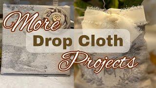 More Drop Cloth Projects - Fall Decorating Projects Using Drop Cloth Fabric, IOD stamps