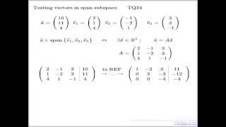 Lecture 8 -- Examples of span subspaces and spanning sets