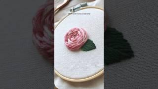 Easy Color Blending Rose with Variegated Thread - Embroidery #wovenwheelstitch