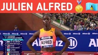 JULIEN ALFRED WINS GOLD 100M ( Diamond League 2024 ) Brussels 