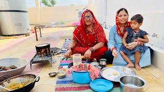 मम्मी ne pehli bar ki vlogging bnaya Rajasthani food 