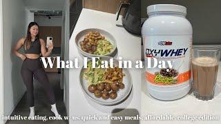 *REALISTIC* WHAT I EAT IN A DAY l cook w/ us, easy quick meals, supplements, etc.