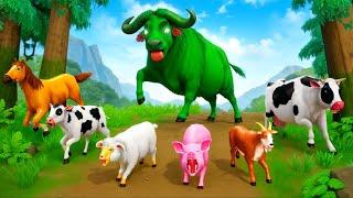 Zombie Buffalo Rampage vs Farm Animals: Epic Thrilling Escape and Rescue Adventure