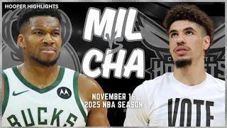 Milwaukee Bucks vs Charlotte Hornets Full Game Highlights | Nov 16 | 2025 NBA Season