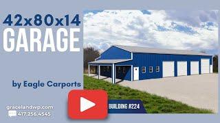 42x80x14/11 Garage #224 by Eagle Carports ⏰Order Today! Lead Time: 2-3 Weeks* MESSAGE ME NOW!