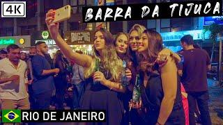 Barra da Tijuca Nightlife  Rio de Janeiro, Brazil | Olegário Maciel Ave |【4K】2021