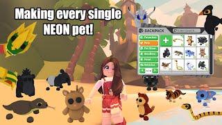 Making every single NEON pet from the NEW egg! In Adopt me! Roblox