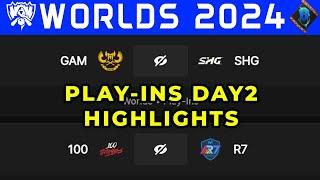 GAM vs SHG | 100T vs R7 Worlds 2024 Play-Ins Day 2