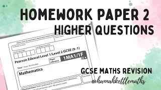 Half Past Paper - Week 2 - Higher Edexcel GCSE Maths - Maths Revision