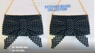 How to make a mini BOW TIE designed BEADED BAG//DIY Beaded Bag//DIY Tutorials