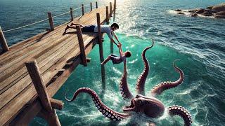 Monster Octopus Catch the Boy! Can He Survive | Superhero Arrival